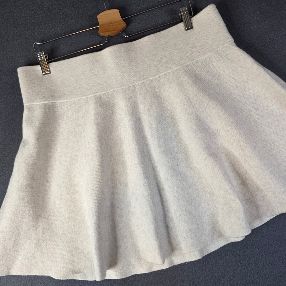 A New Day Skater Skirt Women XXL Cream Excellent Knit Mini Flared Academia